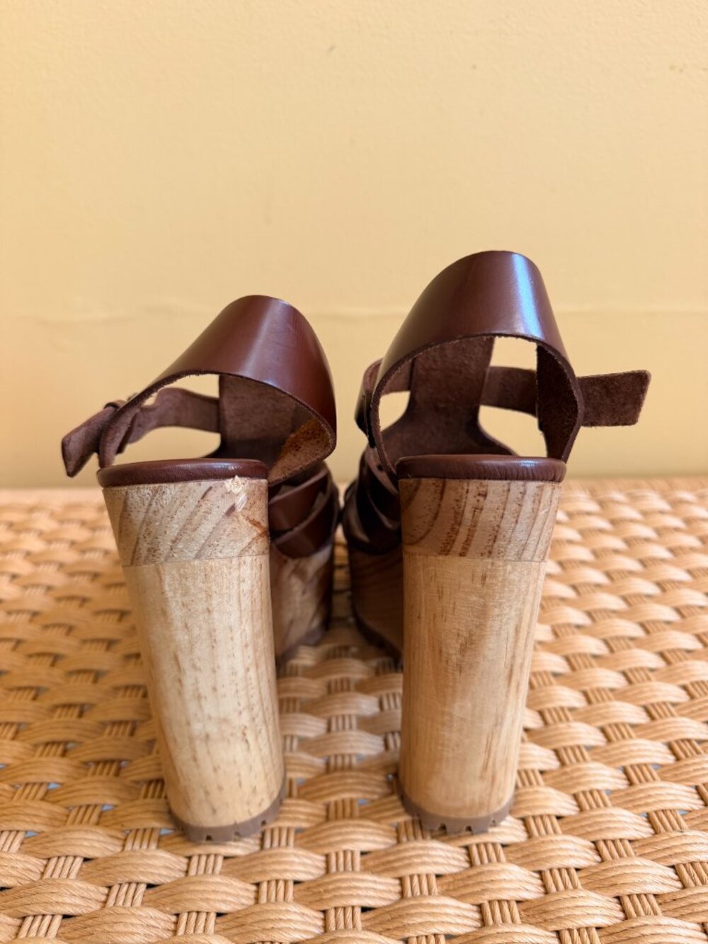 Women Zara Collection Brown Strapped Leather Sandals Size 8 - Picture 4 of 13